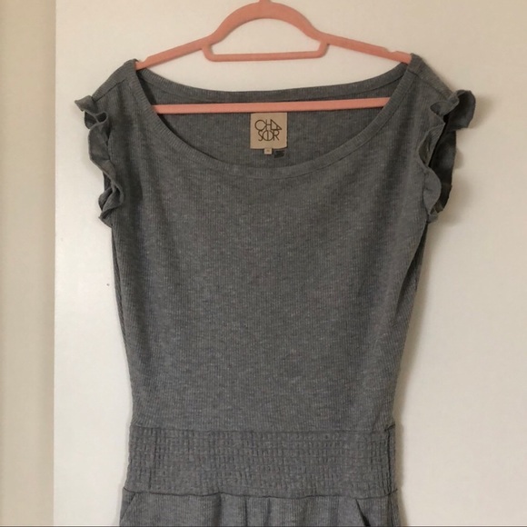 Chaser | Light Gray Cozy Rib Romper. Size Medium. - Picture 4 of 10
